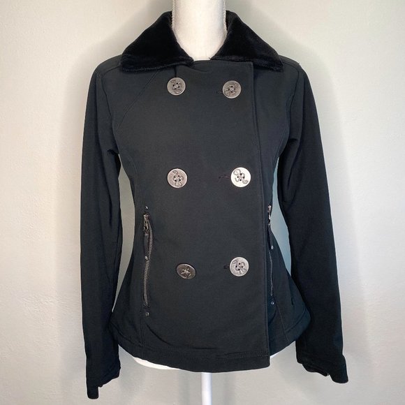 Mountain Hardwear Tuja Double Breasted Peacoat Deck Jacket in Black, Size Small - Picture 1 of 7
